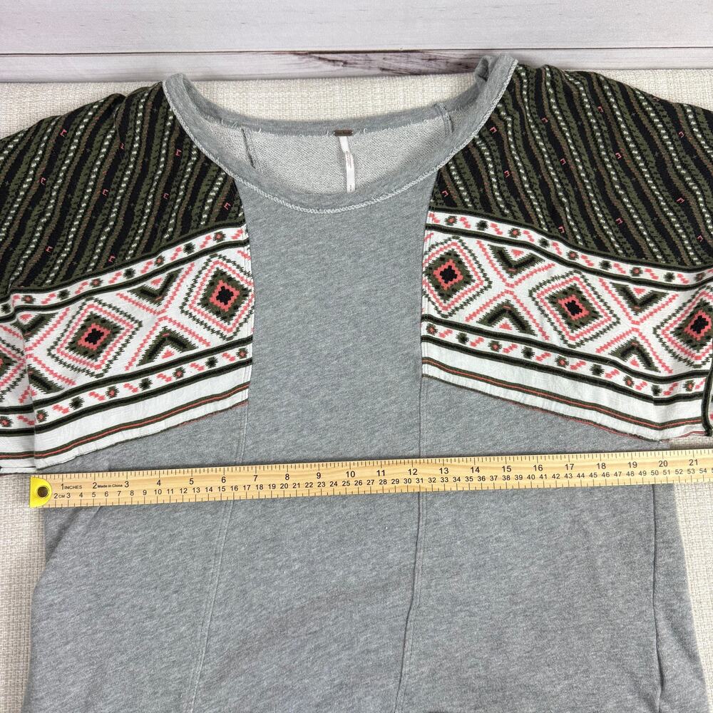 Free People Oversized Fleece Drop Tail Party‎ Casual Top Shirt Blouse Sz S - Picture 5 of 6